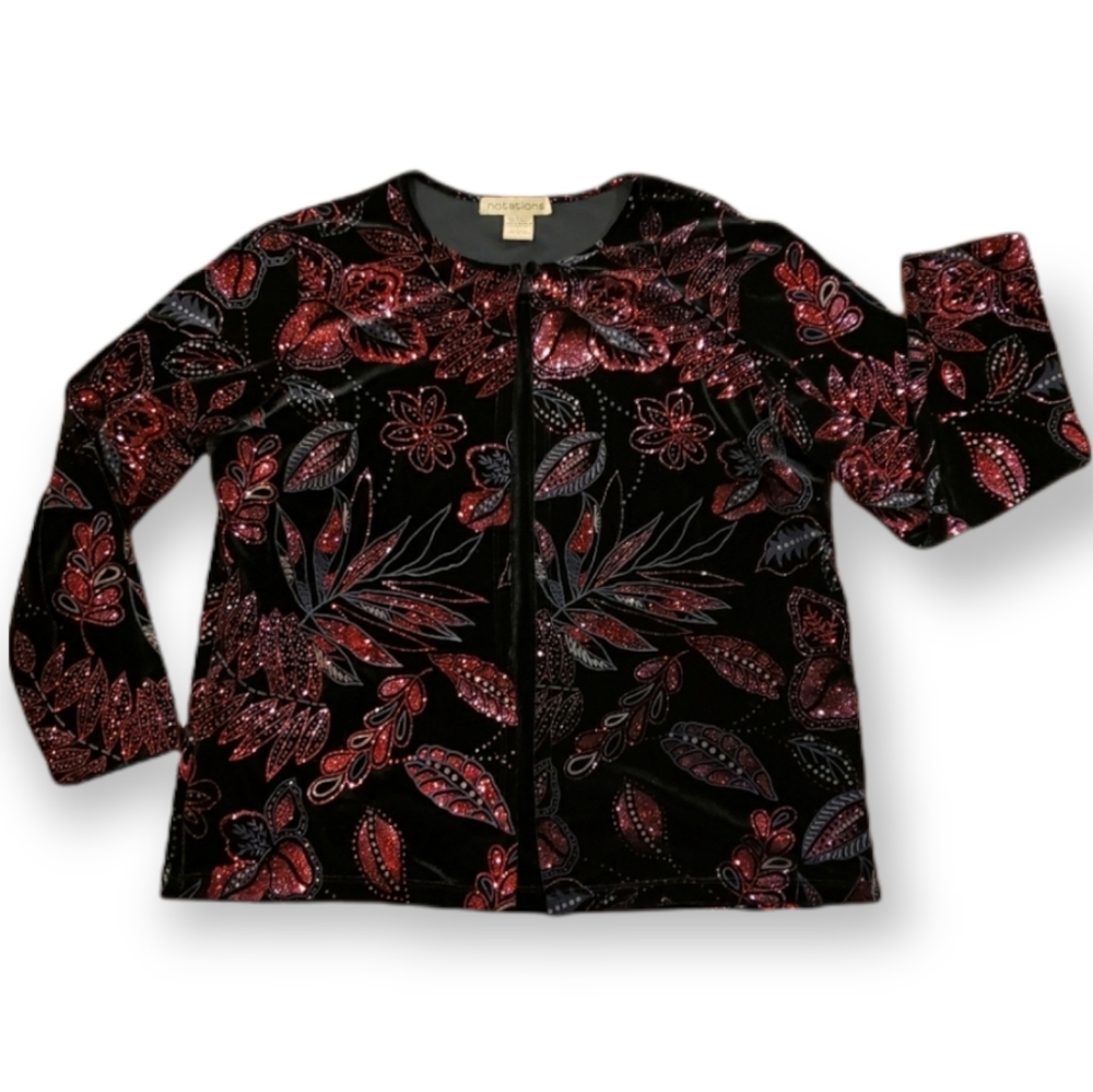 NOTATIONS After Five Jacket With Built-in Velvet Shell - Size Large